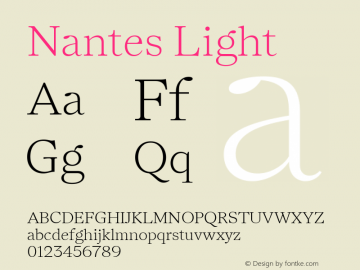 Beispiel einer Nantes Light-Schriftart