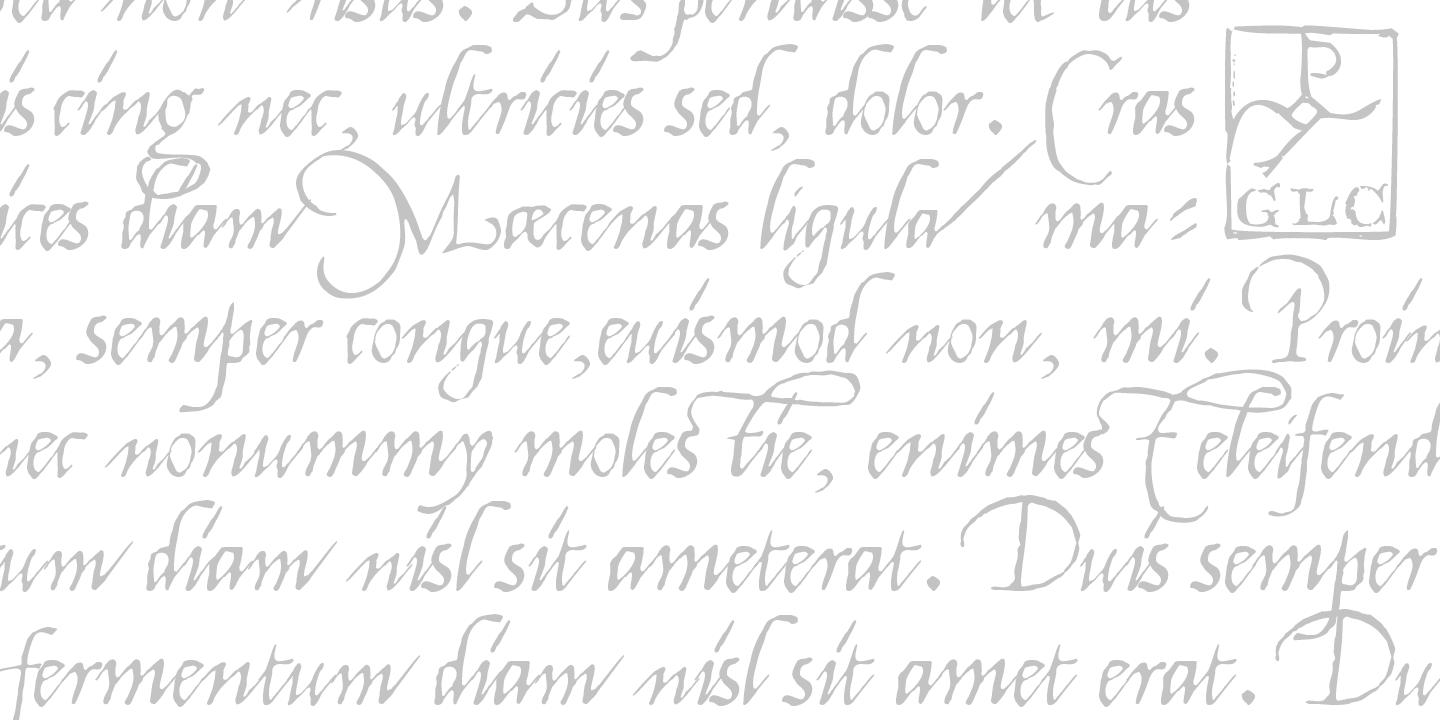 Beispiel einer 1540 Mercator Script Normal-Schriftart