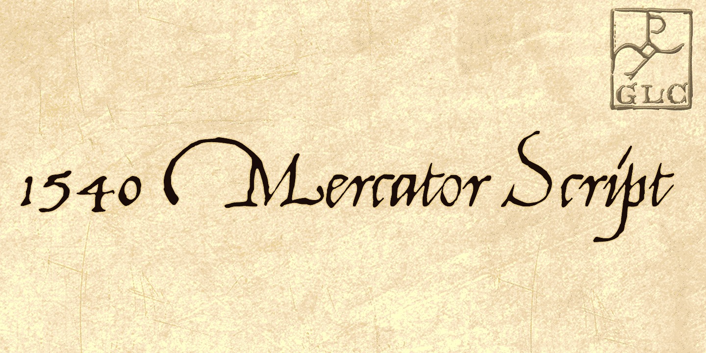 Beispiel einer 1540 Mercator Script Normal-Schriftart