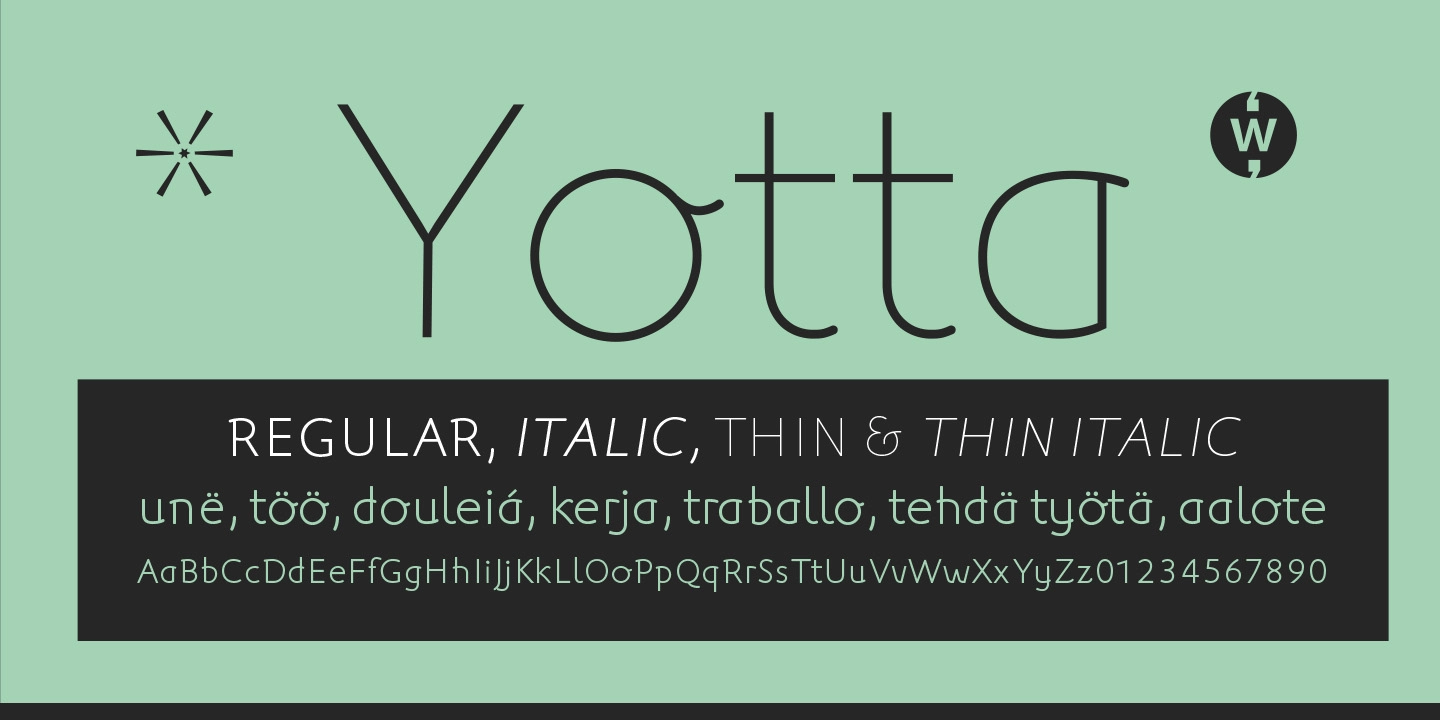 Beispiel einer Yotta-Schriftart