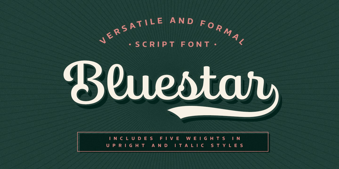 Beispiel einer Bluestar Medium Italic-Schriftart