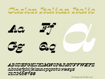 Beispiel einer Caslon Italian-Schriftart