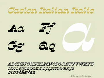 Beispiel einer Caslon Italian Contra-Schriftart