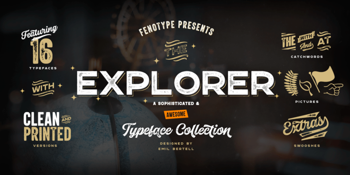 Beispiel einer Explorer Print Condensed Bold-Schriftart