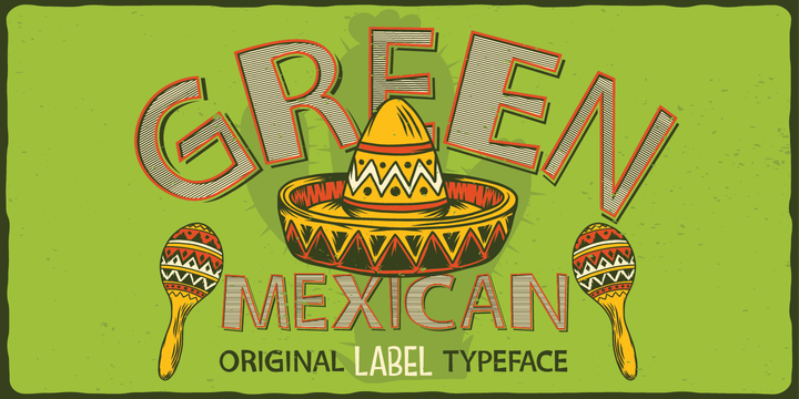 Beispiel einer Green Mexican Fill-Schriftart