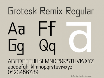 Beispiel einer Grotesk Remix Regular-Schriftart