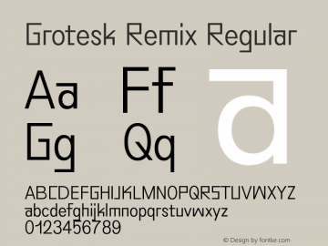 Beispiel einer Grotesk Remix Medium-Schriftart