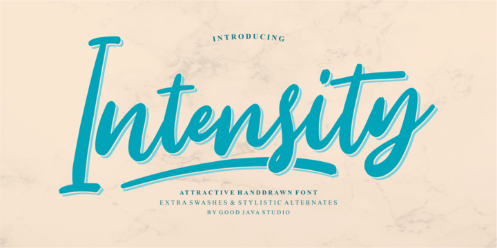 Beispiel einer Intensity Regular-Schriftart