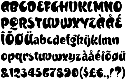Beispiel einer Jabberwub Regular-Schriftart