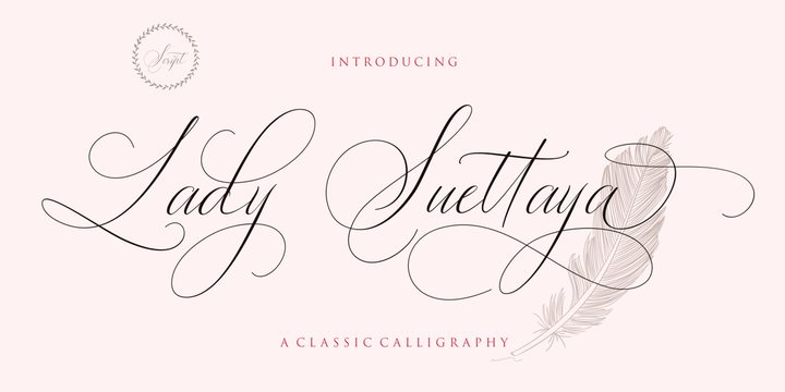 Beispiel einer Lady Suettaya-Schriftart