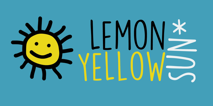Beispiel einer Lemon Yellow Sun-Schriftart