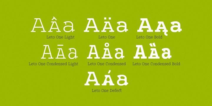 Beispiel einer Leto One Condensed Light-Schriftart