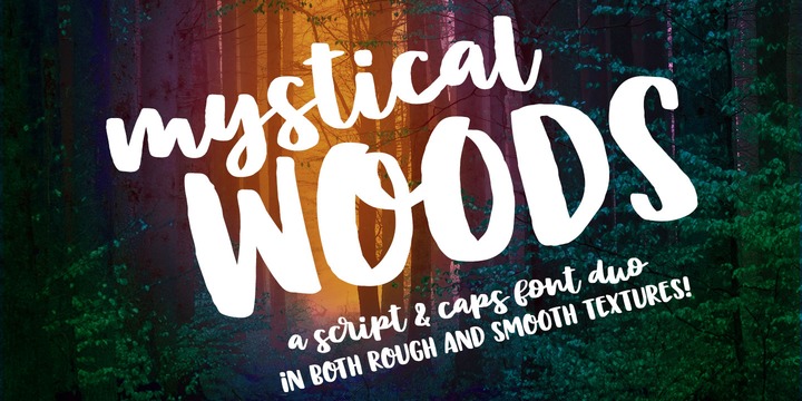 Beispiel einer Mystical Woods Smooth Caps-Schriftart