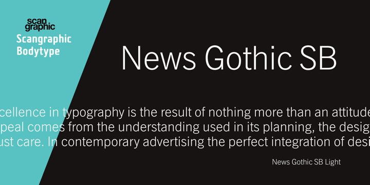 Beispiel einer News Gothic SB-Schriftart