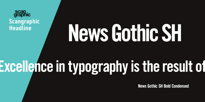 Beispiel einer News Gothic SH Bold Cond-Schriftart