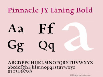 Beispiel einer Pinnacle JY-Schriftart