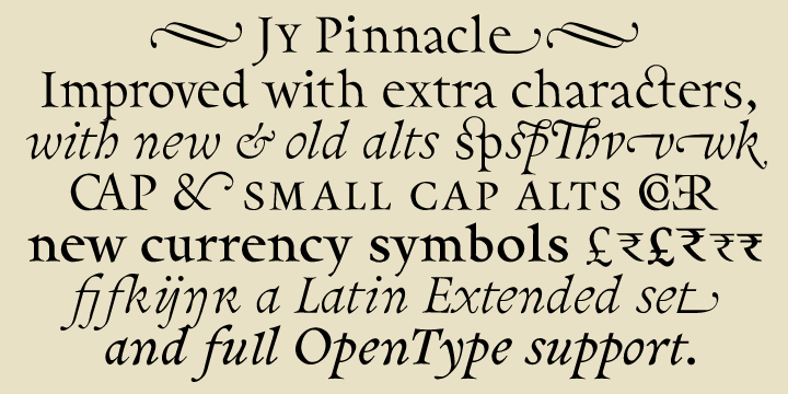 Beispiel einer Pinnacle JY Pro-Schriftart