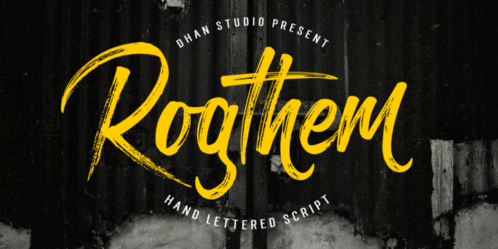 Beispiel einer Rogthem Regular-Schriftart