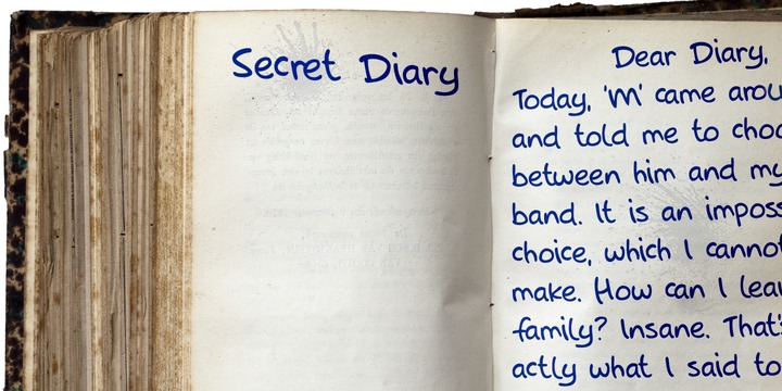 Beispiel einer Secret Diary Regular-Schriftart