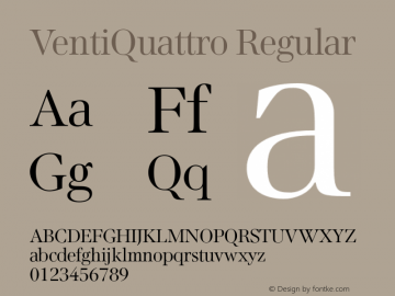 Beispiel einer Venti Quattro Regular-Schriftart