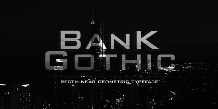 Beispiel einer Bank Gothic-Schriftart
