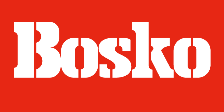 Beispiel einer Bosko Italic-Schriftart