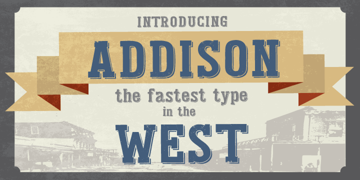 Beispiel einer Addison West Flat-Schriftart