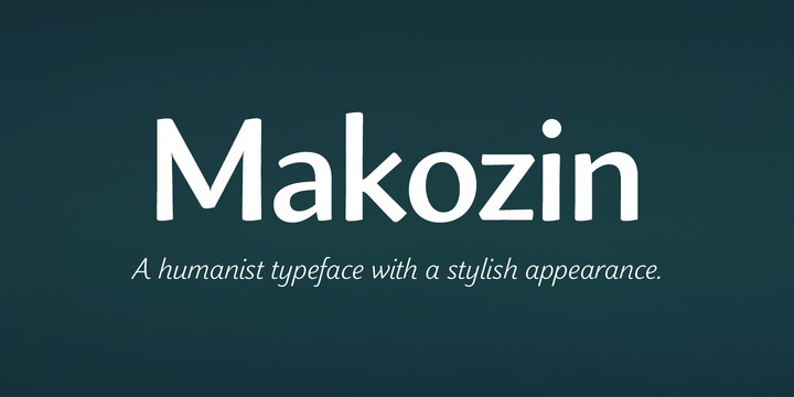 Beispiel einer Makozin Light Italic-Schriftart