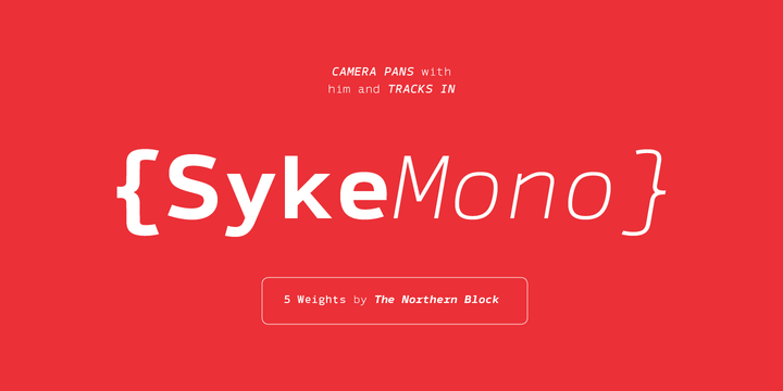 Beispiel einer Syke Mono Thin Italic-Schriftart