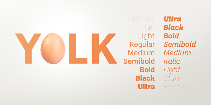 Beispiel einer Yolk Bold-Schriftart