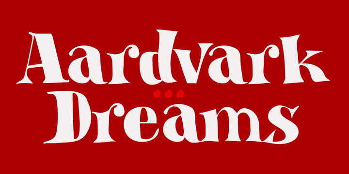 Beispiel einer Aardvark Dreams-Schriftart