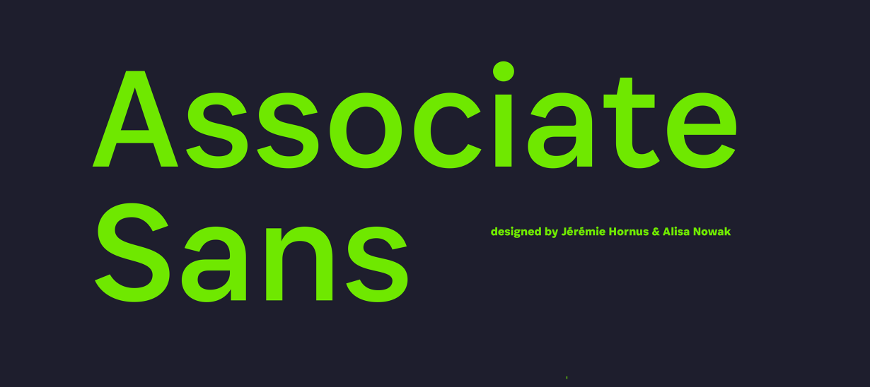 Beispiel einer Associate Sans Regular-Schriftart