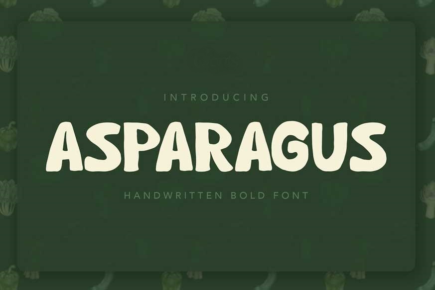 Beispiel einer Asparagus-Schriftart