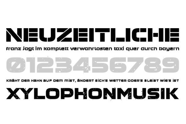 Beispiel einer Moki Mono-Schriftart