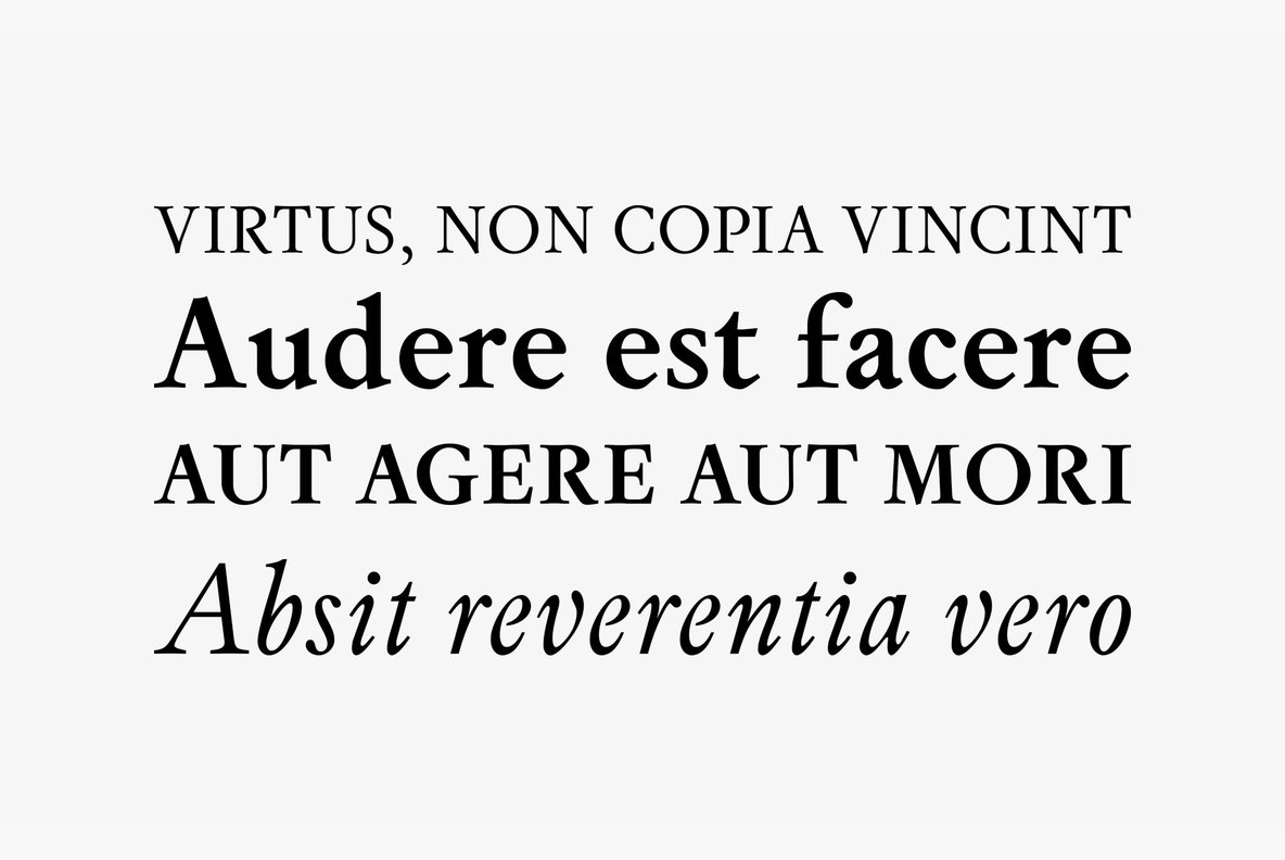 Beispiel einer Sirius Italic-Schriftart