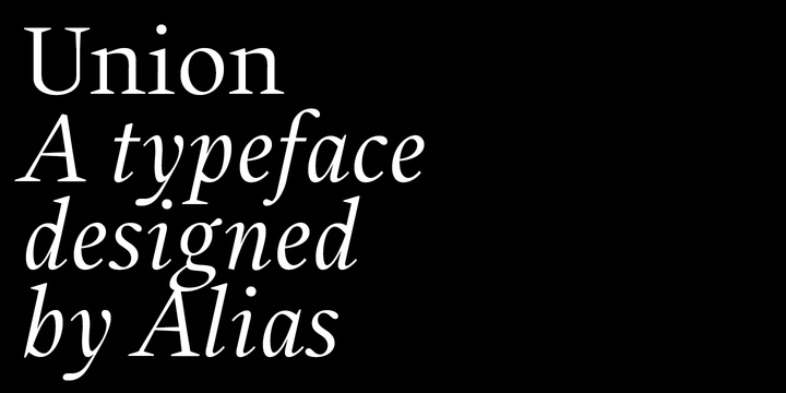 Beispiel einer Union Italic-Schriftart