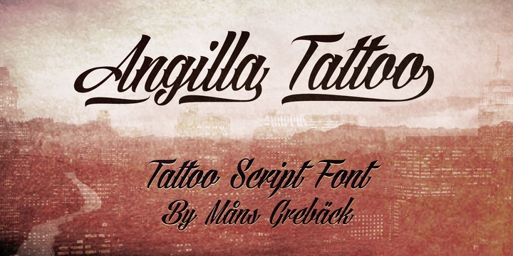 Beispiel einer Angilla Tattoo-Schriftart