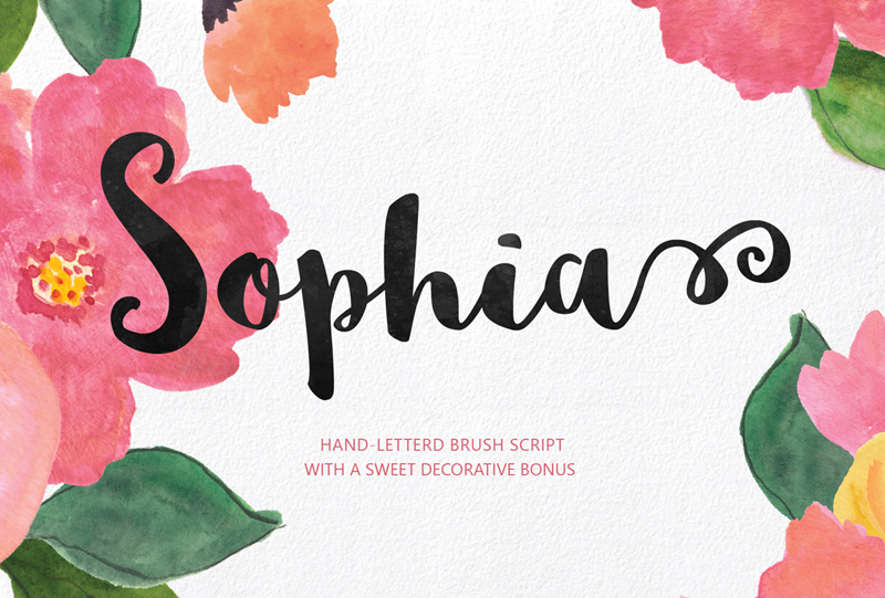 Beispiel einer Sophia script-Schriftart