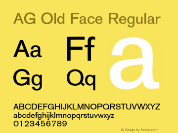 Beispiel einer AG Old Face-Schriftart