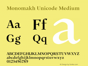 Beispiel einer Monomakh Unicode-Schriftart