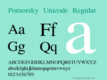 Beispiel einer Pomorsky Unicode Regular-Schriftart