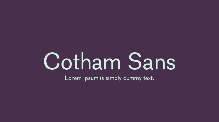 Beispiel einer Cotham Sans-Schriftart