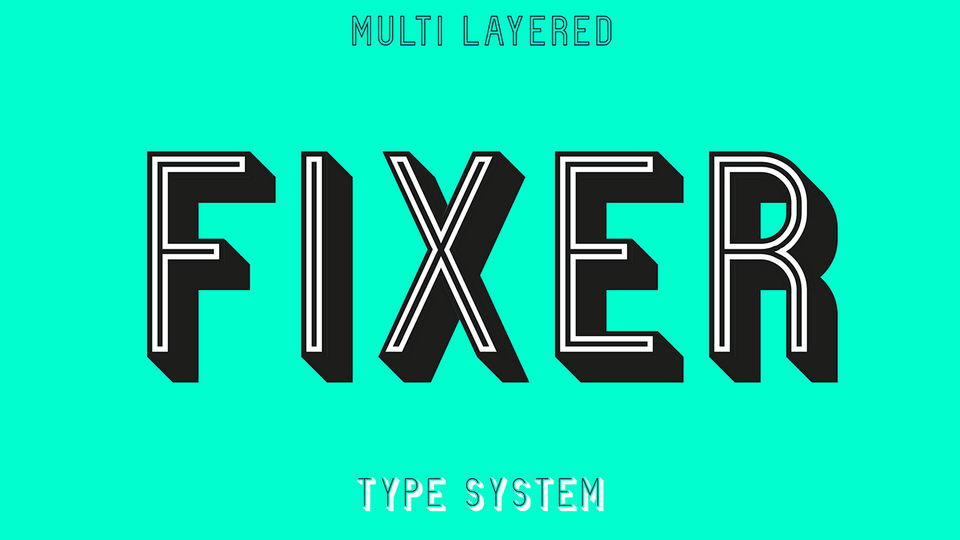 Beispiel einer Fixer Outline-Schriftart