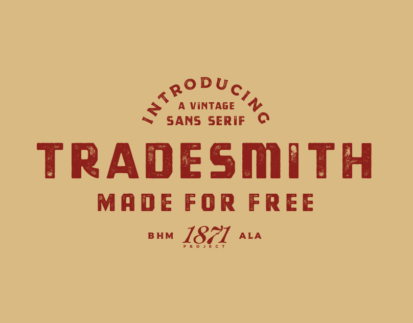 Beispiel einer Tradesmith Stamp-Schriftart