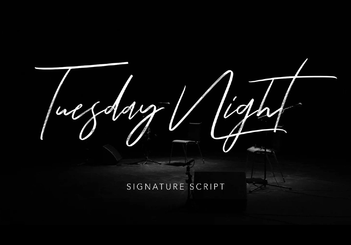 Beispiel einer Tuesday Night-Schriftart