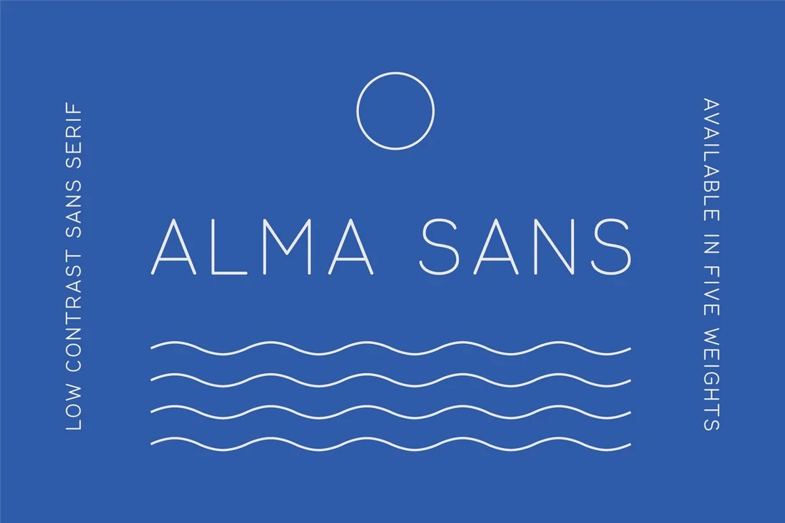 Beispiel einer Alma Sans-Schriftart