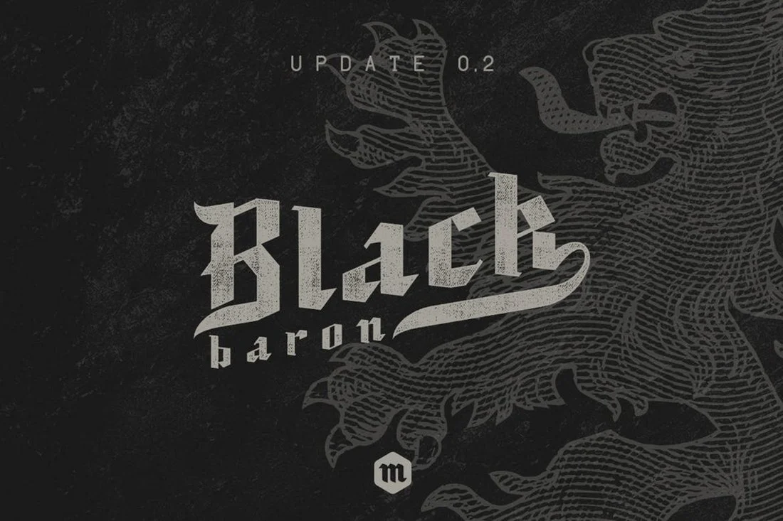 Beispiel einer Black Baron-Schriftart