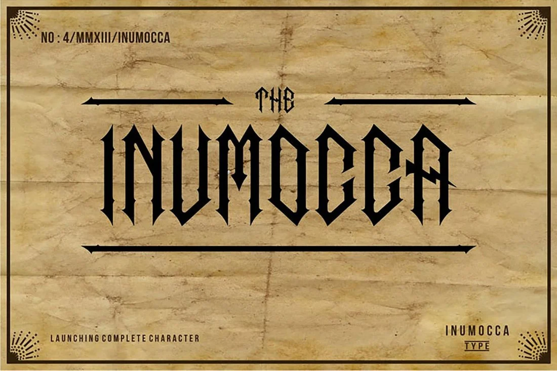 Beispiel einer Inumocca-Schriftart