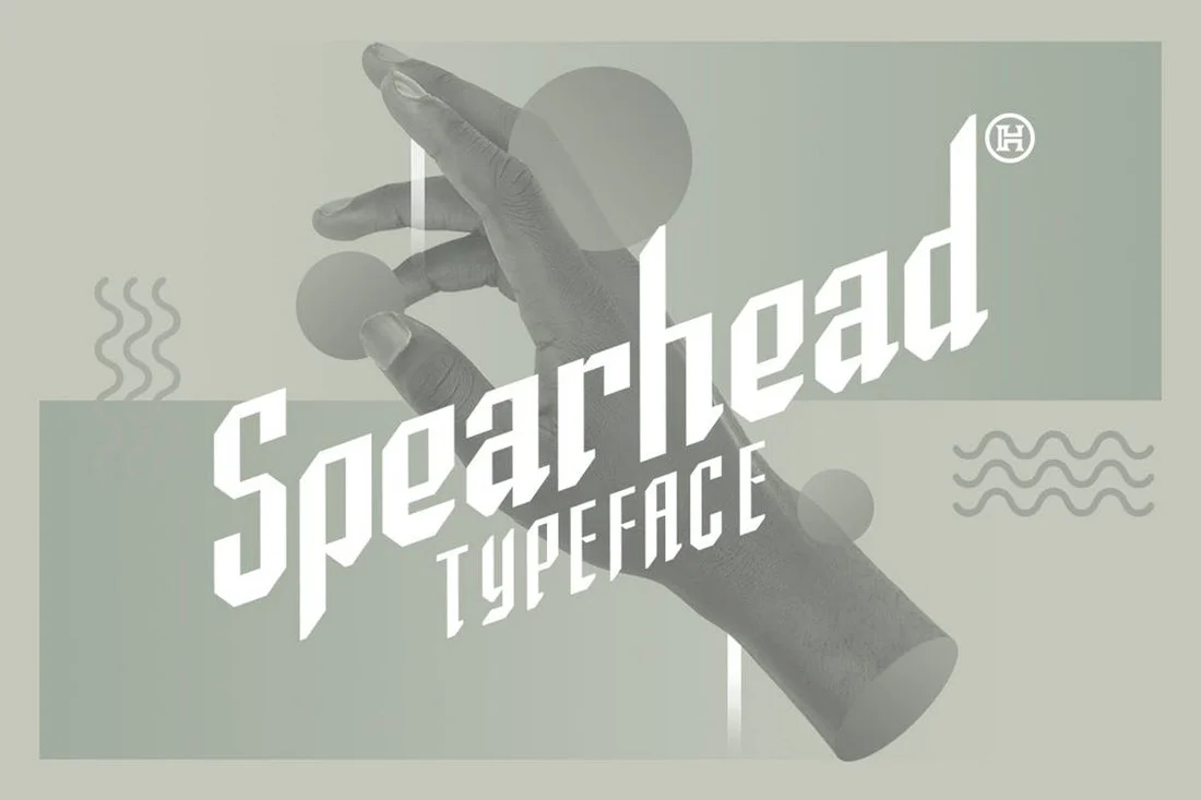 Beispiel einer Spearhead Regular-Schriftart