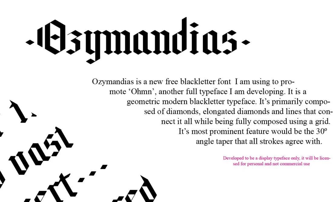 Beispiel einer Ozymandias Regular-Schriftart